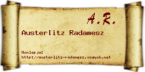 Austerlitz Radamesz névjegykártya